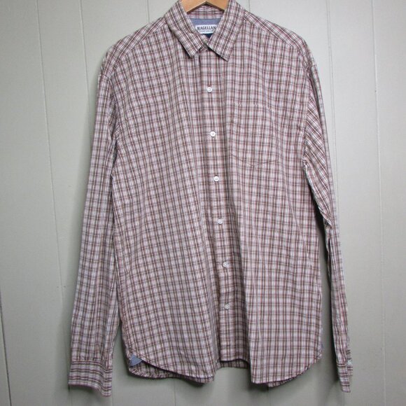 Magellan Outdoors Other - Magellan Sportswear Button Up Shirt XL Plaid Brown White
